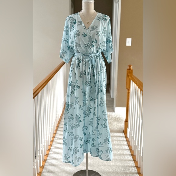 ANRABESS Floral Print Kimono Wrap V-Neck Maxi Dress Size M - Picture 3 of 11
